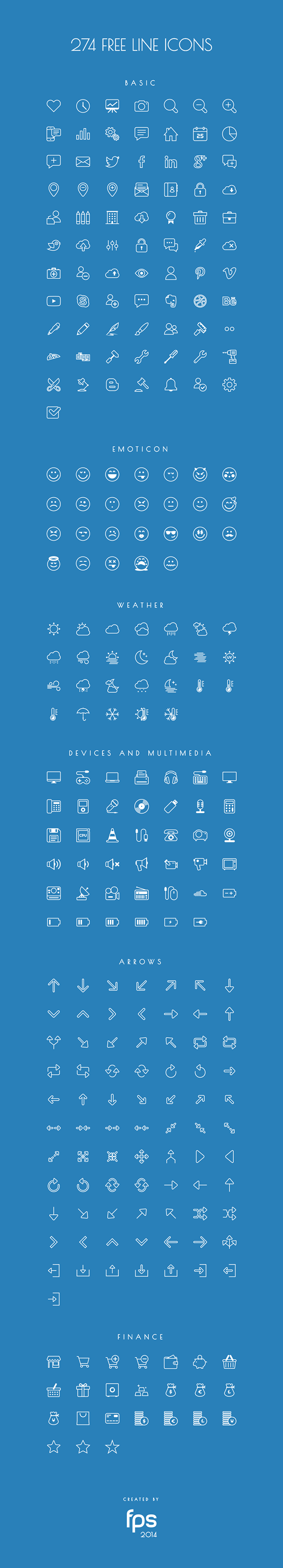 274 Vector Line Icons for free